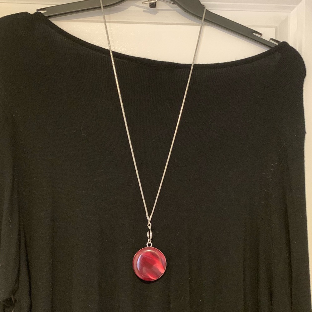 Maroon medallion Convertible necklace